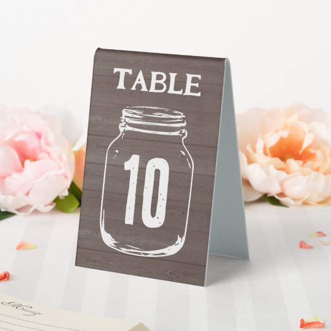 Bois brun rustique mariage numéro de table signes  (In SItu (Mariage))