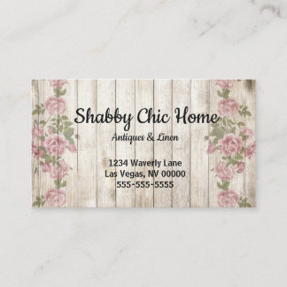 Bois chic minable et carte de visite rose