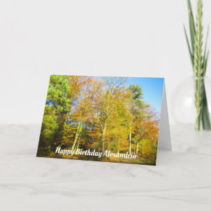 Bois d'automne et soleil - Carte d'anniversaire pe