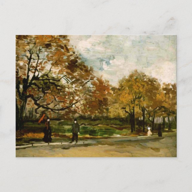 Bois de Boulogne, People Walking, Vincent van Gogh Postkarte (Vorderseite)