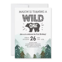 Bois de bûcheron Invitation Anniversaire Forêt sau