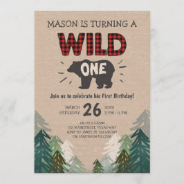 Bois de bûcheron Invitation Anniversaire Forêt sau