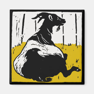Bois de la ferme victorienne Animaux Magnets Chèvr