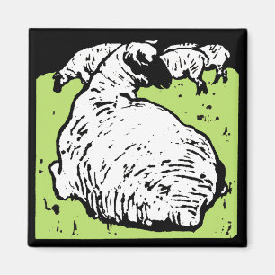 Bois de la ferme victorienne Magnets d'animaux