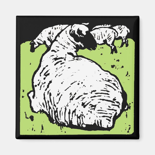 Bois de la ferme victorienne Magnets d'animaux (Devant)