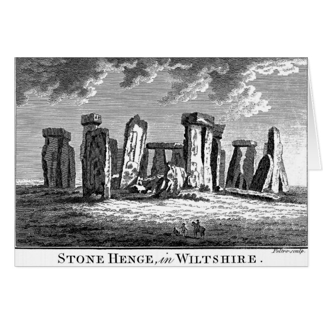 Bois de Stonehenge antique gravure circulaire de p (Devant horizontal)