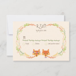 Bois de Whimsical Renards Mariage Ivory RSVP