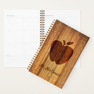 Bois décoratif avec pomme Enseignants Planificateu