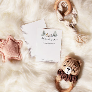 Bois d'hiver Animaux Baby showers Cartes de consei