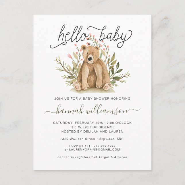 Bois du printemps | Invitation Baby shower (Devant)