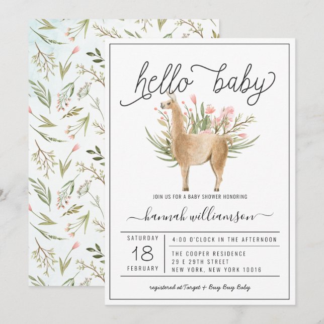 Bois du printemps | Invitation Baby shower (Devant / Derrière)