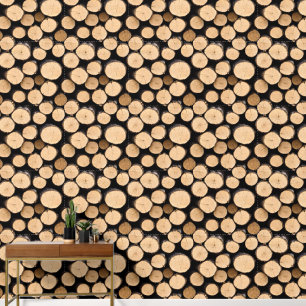 Bois effet continu papier peint journal cabine chi