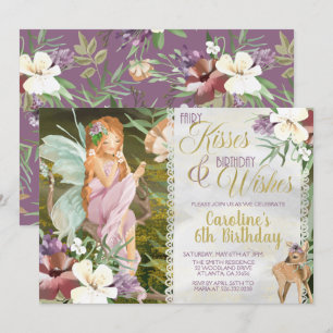 Bois Fée Invitation Anniversaire Aquarelle