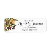 Bois Floral Petits Étiquettes de adresse