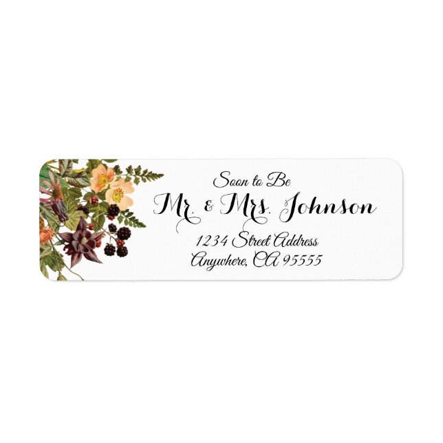 Bois Floral Petits Étiquettes de adresse (Devant)