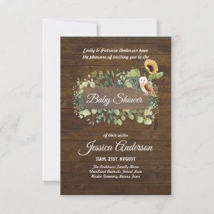 Bois Flore et faune BABY SHOWERS Invitations