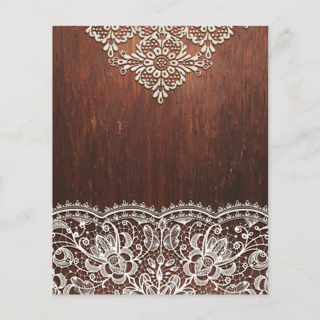 Bois foncé & Elaboré blanc dentelle papier à écail (Devant)