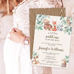 Bois forêt animaux bébé garçon douche invitation