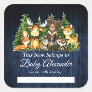 Bois Forêt Animaux Rustique Douche Livre Étiquette
