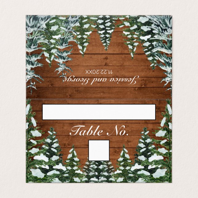 Bois neigeux et forêt Numéro de la table et nom de (Outside Unfolded)