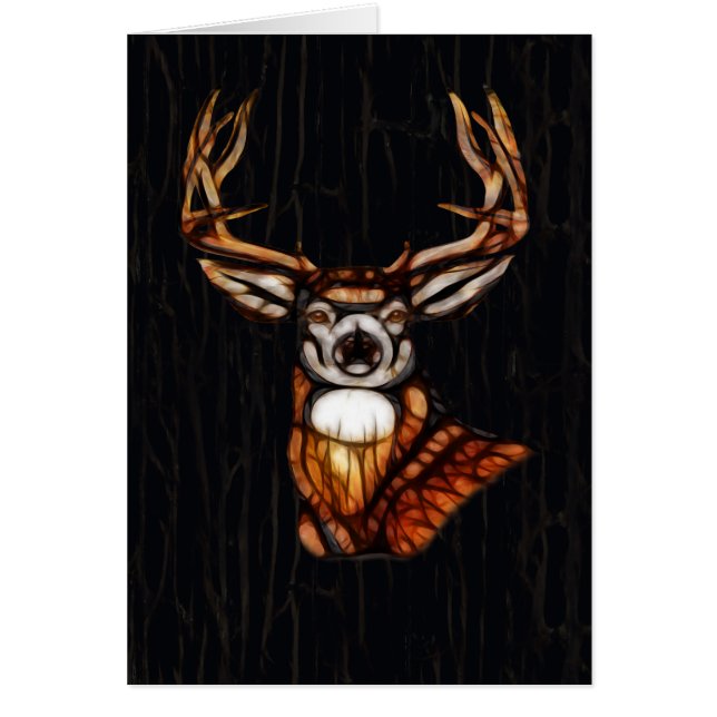 Bois noir cerf de bois rustique Merci de pays rust (Devant)