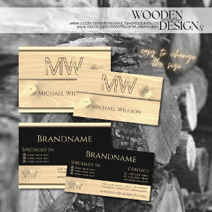 Bois noir et clair Cartes en bois Monogramme