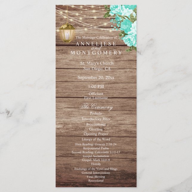 Bois Patiné et Lanterne - Bleu-vert - Programme (Devant)