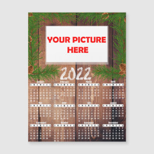 Bois photo 2022 Personnaliser Fridge Magnet Calend