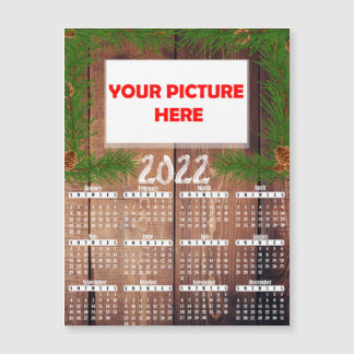 Bois photo 2022 Personnaliser Fridge Magnet Calend