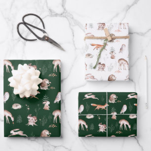 Bois rustique Animaux de forêt Bébé Papier à envel