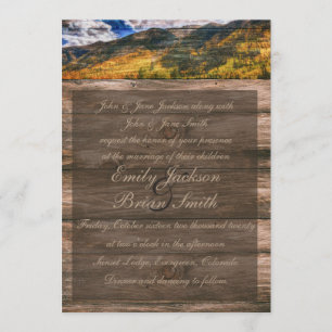 Bois rustique automne arbres invitations de mariag
