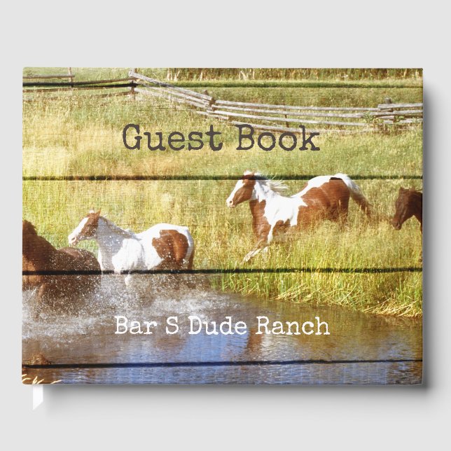Bois rustique avec chevaux Livre d'or (Recto)