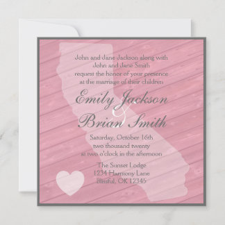 Bois rustique Californie invitations de mariage ro