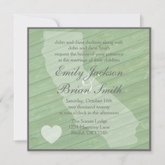 Bois rustique Californie invitations de mariage ve