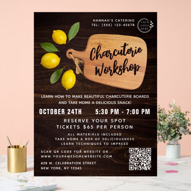 Bois rustique Découpe Citrus Cuisine Script (Mariage)