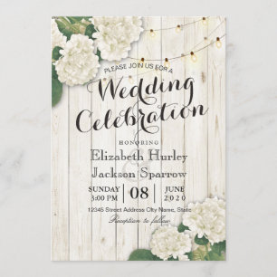 Bois rustique Faire-part de mariage à cordes flora