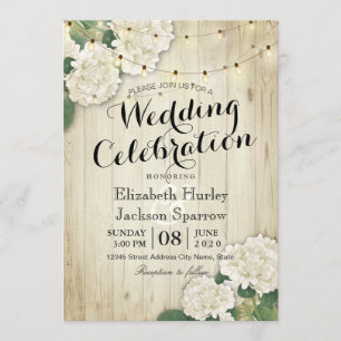 Bois rustique Faire-part de mariage à cordes flora