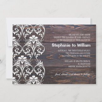 Bois rustique Faire-part de mariage Floral