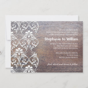 Bois rustique Faire-part de mariage Floral