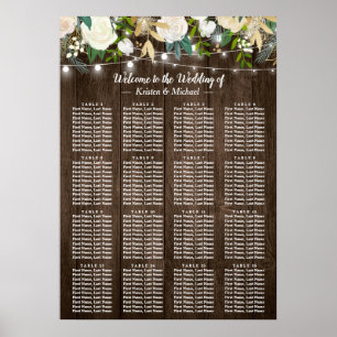 Bois rustique Floral 16 Tables Mariage Tableau de