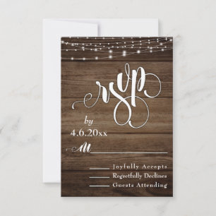 Bois Rustique, Lumières Blanches & Écriture, RSVP