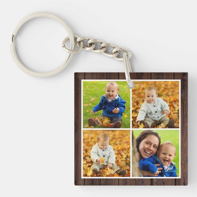 Bois rustique Monogramme personnalisé Famille Phot (Devant)