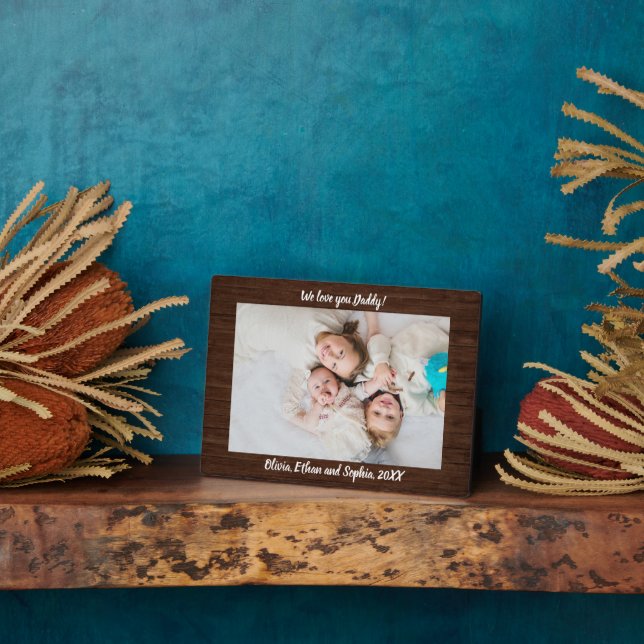 Bois rustique Nom personnalisé Plaque photo (Côté)