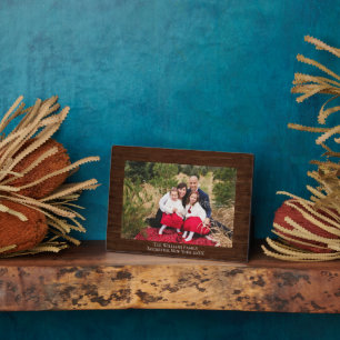 Bois rustique Nom personnalisé Plaque photo