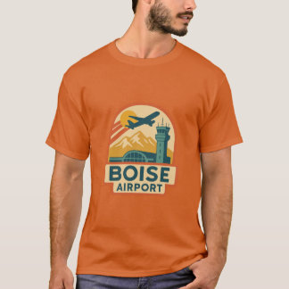 Boise Airport Retro mit Mountain und Kontrolle Tow T-Shirt