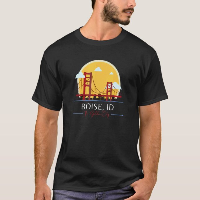 Boise ID Golden Gate Bridge Bad Geographid H T-Shirt (Vorderseite)