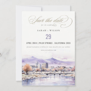 Boise, Idaho Aquarell-Landschaft-Hochzeit Save The Date