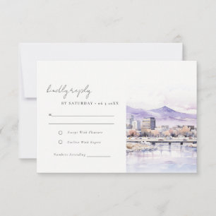 Boise, Idaho Aquarell-Landschaft-Hochzeitsdetail RSVP Karte