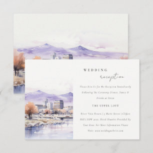 Boise Idaho Aquarell-Landschaft Hochzeitsempfang Begleitkarte