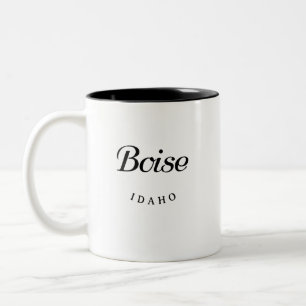 Boise Idaho Black Schriftart Zweifarbige Tasse